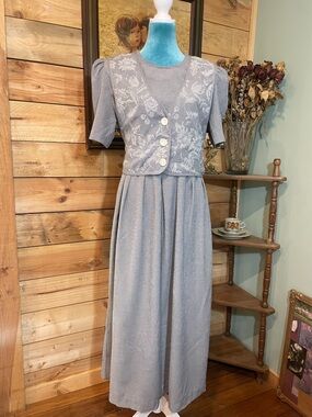 Houndstooth Cottage-core Maxi Dress